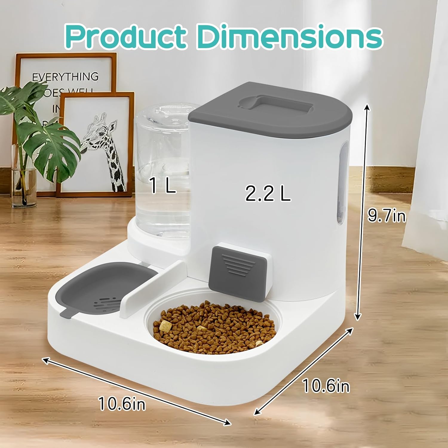 2-in-1 Detachable Cat Feeder & Automatic Water Dispenser