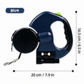 Blue ALDERKIN dual leash dimensions: 20 cm / 7.9 in and 16.5 cm / 6.5 in