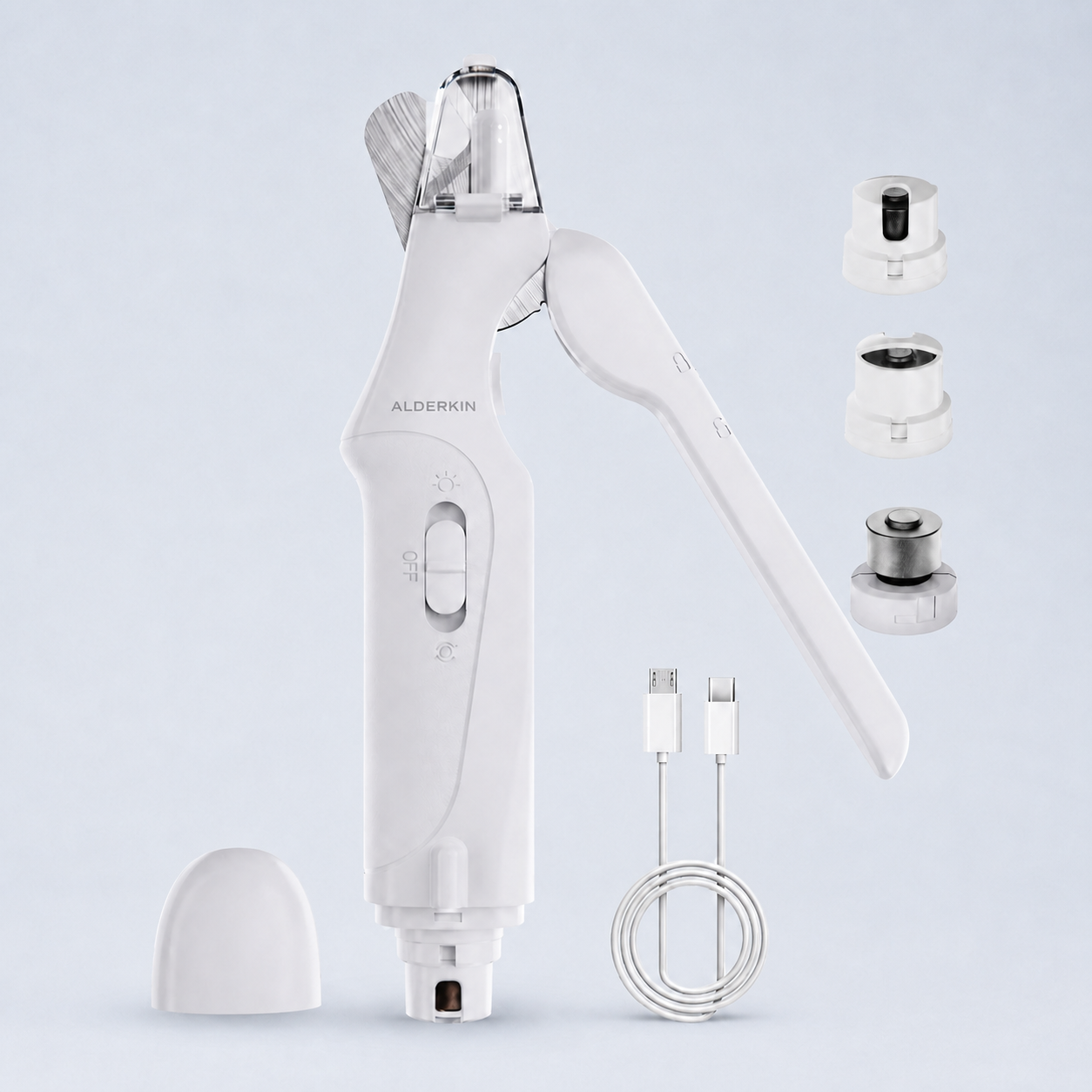 ALDERKIN 2-in-1 pet paw trimmer and nail grinder set with LED