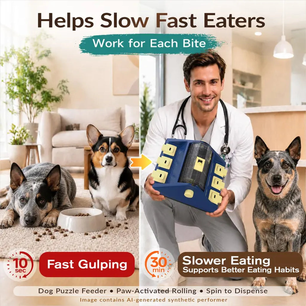 Dog puzzle feeder encourages slower, more engaging meals