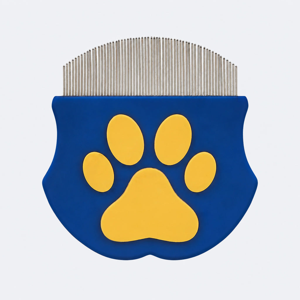 ALDERKIN gentle facial comb on a cool gray-blue background