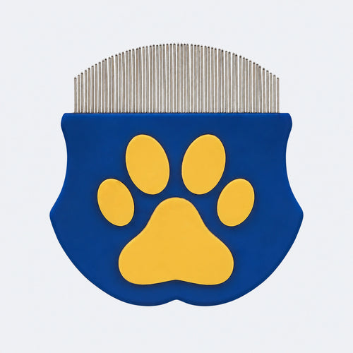 ALDERKIN gentle facial comb on a cool gray-blue background