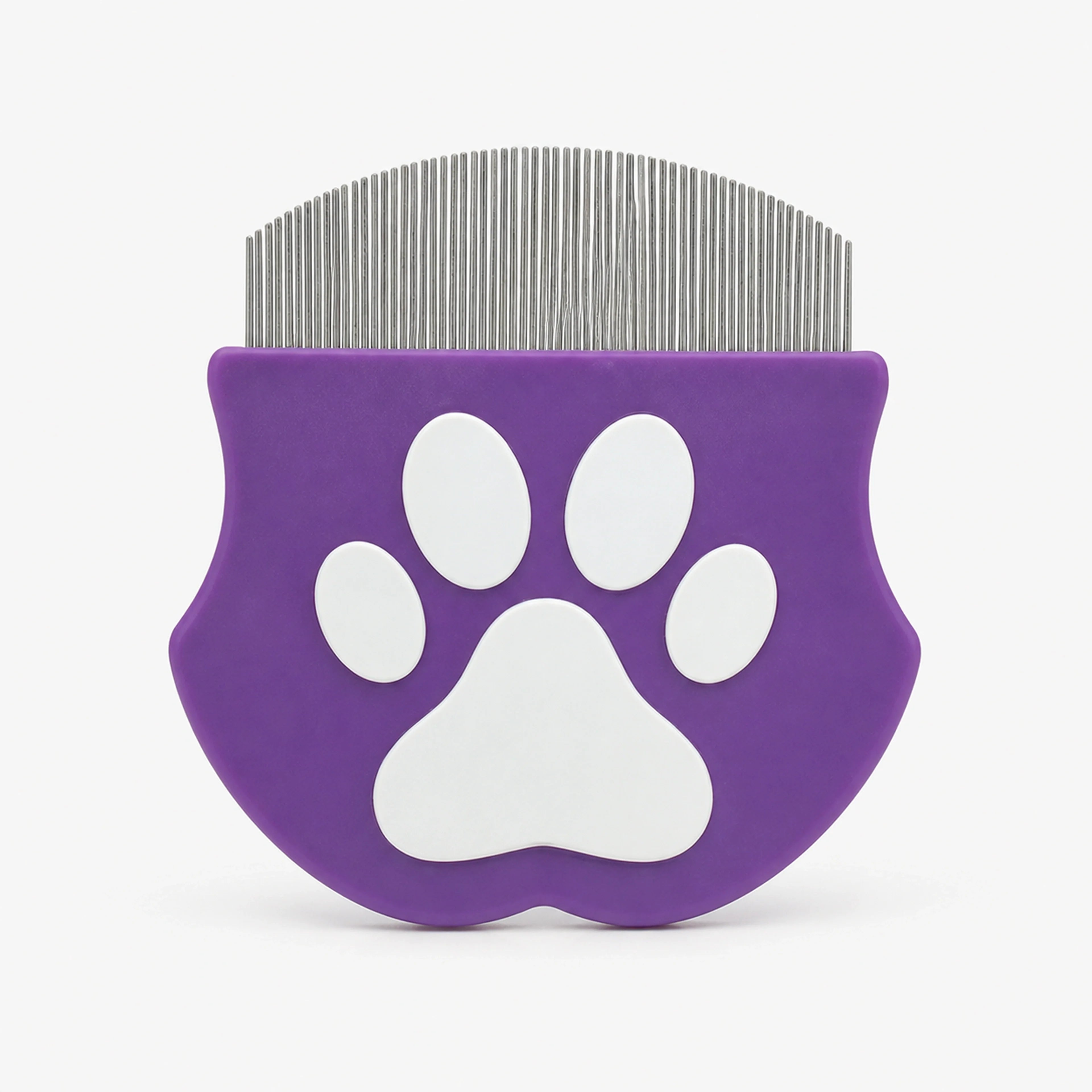 Purple ALDERKIN gentle facial comb on a cool gray background