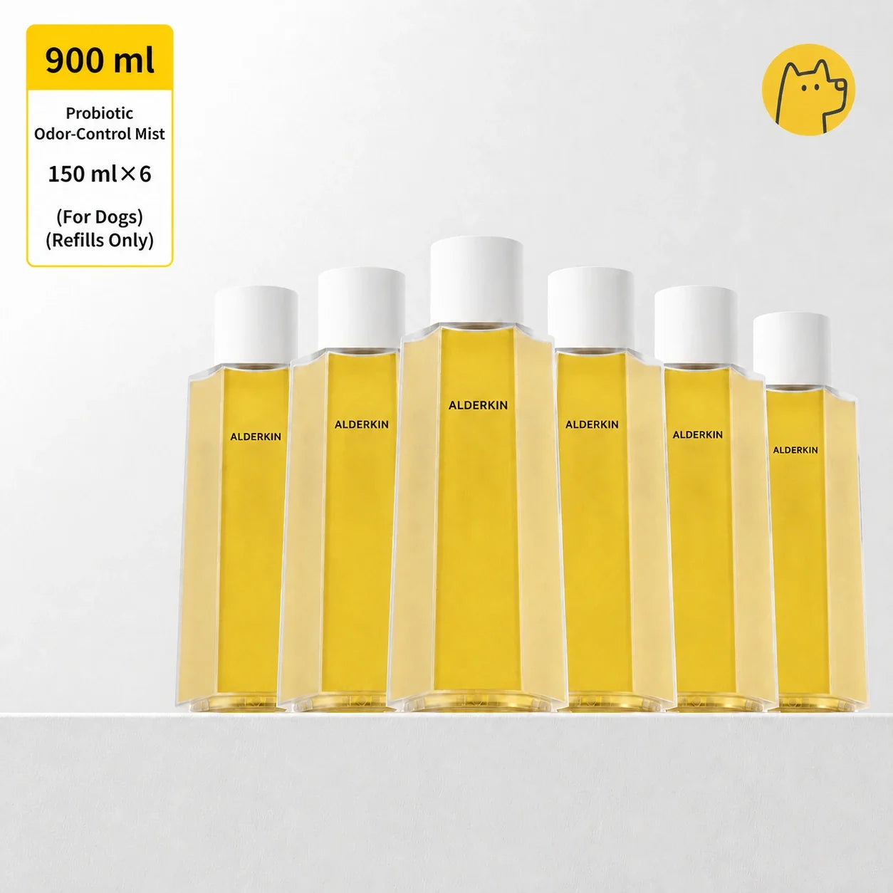 ALDERKIN dog odor-control mist refills, six 150 ml bottles