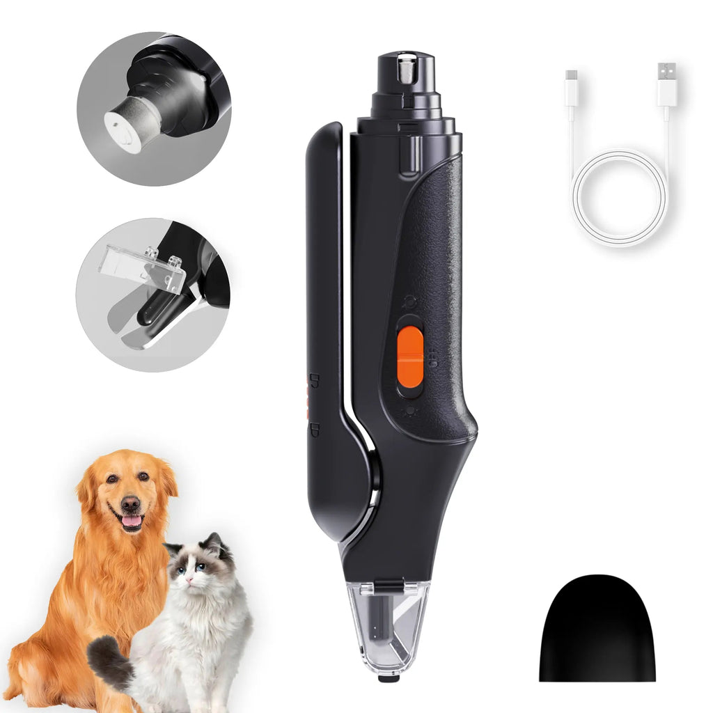 Black ALDERKIN 2-in-1 paw trimmer and nail grinder set with attachments