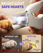 LED light on the ALDERKIN pet paw trimmer helps illuminate the grooming area