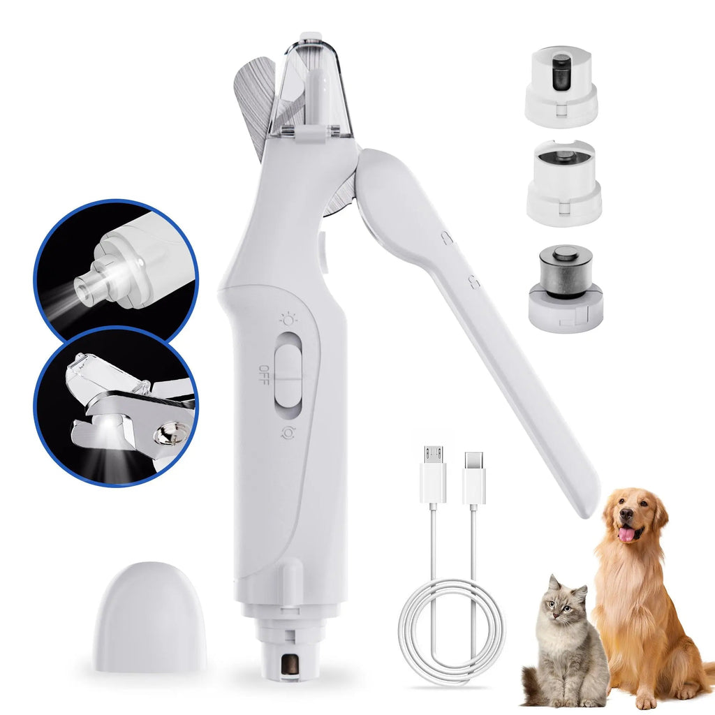 White ALDERKIN 2-in-1 paw trimmer and nail grinder set with attachments