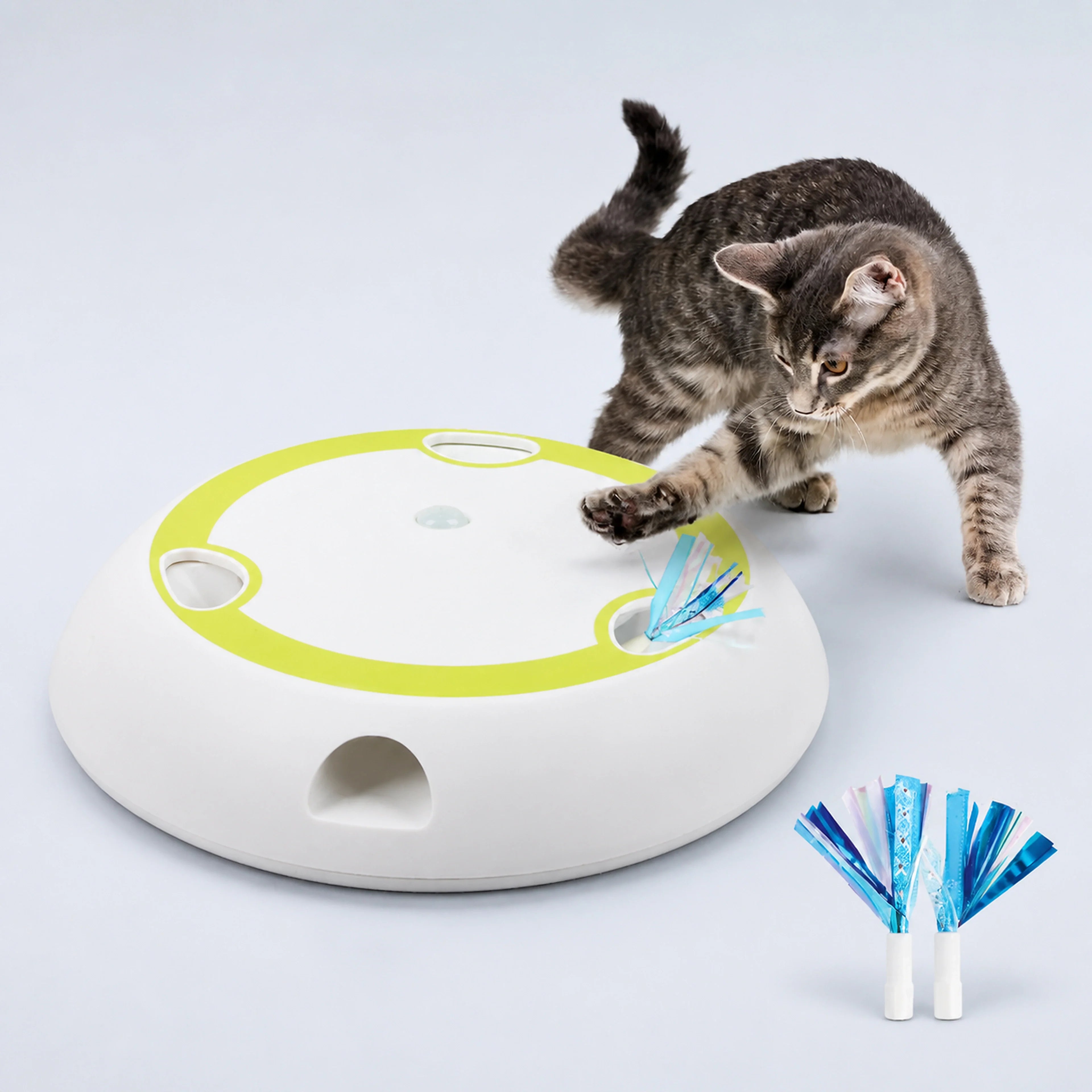Automatic Pop-Up Feather Cat Toy with Rotating Track | ALDERKIN