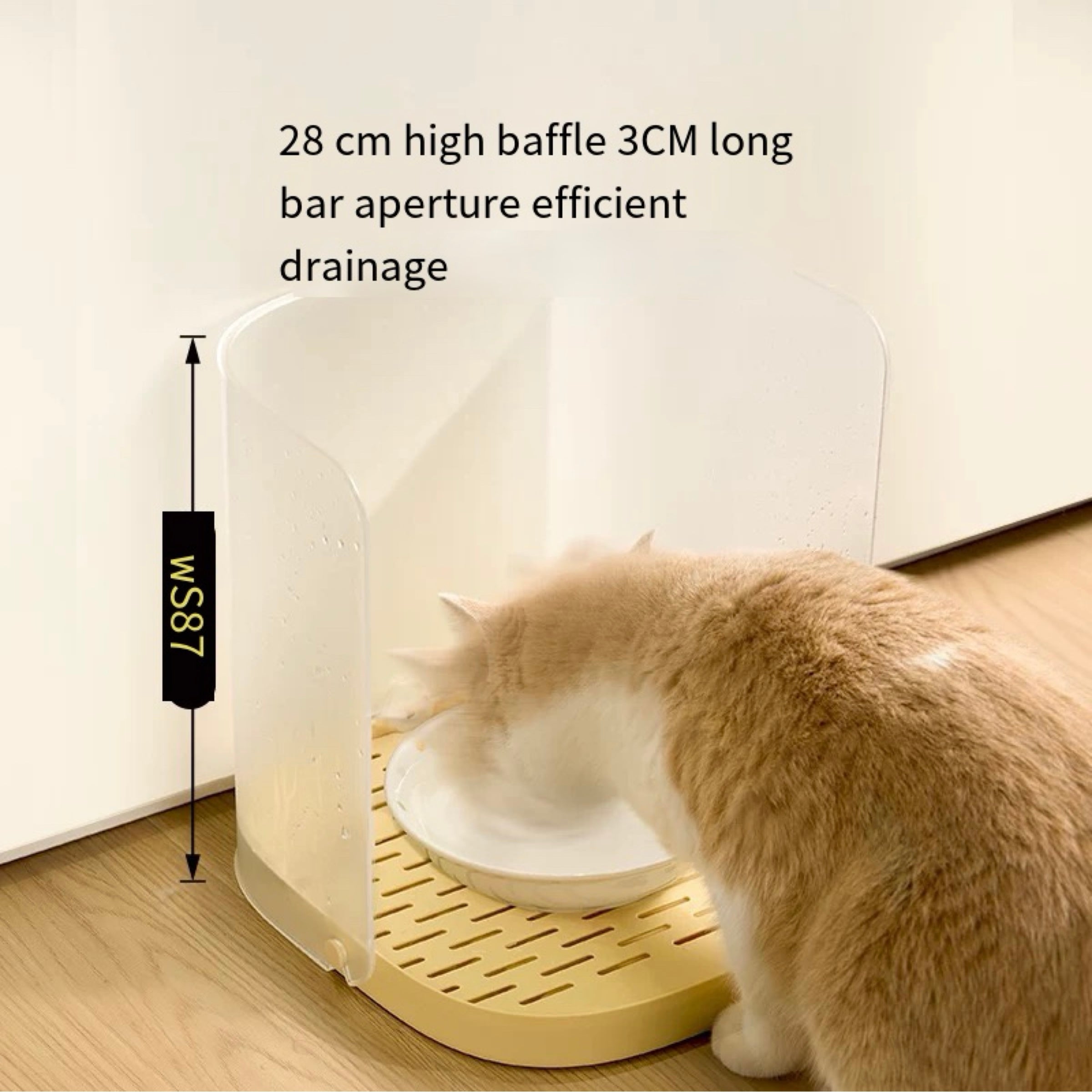Splash-Guard Pet Feeding Station with Raised Bowl – 3 Colors