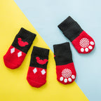 Non-Slip Dog Socks – 4-Piece Set, 8 Styles, 3 Sizes