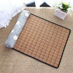 Breathable Rattan-Weave Pet Mat with Pillow – 5 Colors, 3 Sizes