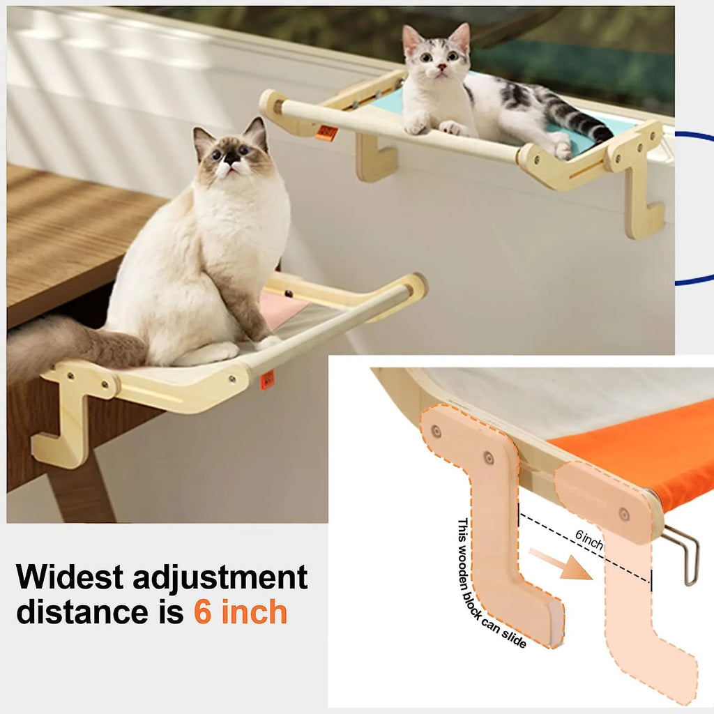 Adjustable Window Sill Cat Perch with Soft Cover – 9 Styles