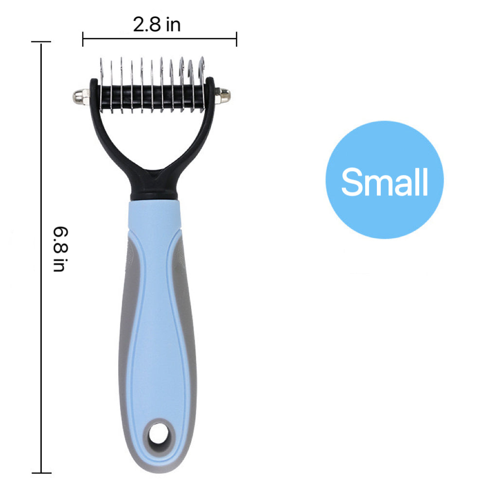 Double-Row Pet Dematting Rake – 2 Colors, 2 Sizes