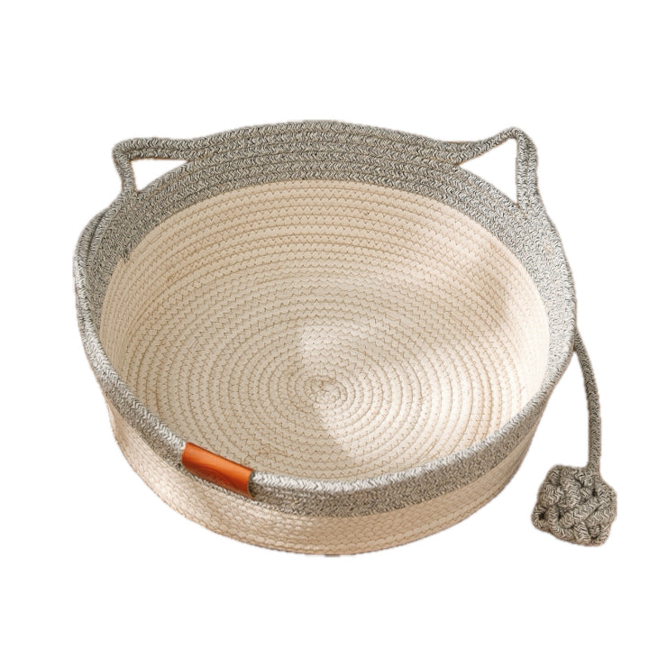 Handwoven Cotton Rope Cat Basket Bed with Teaser – 10 Designs