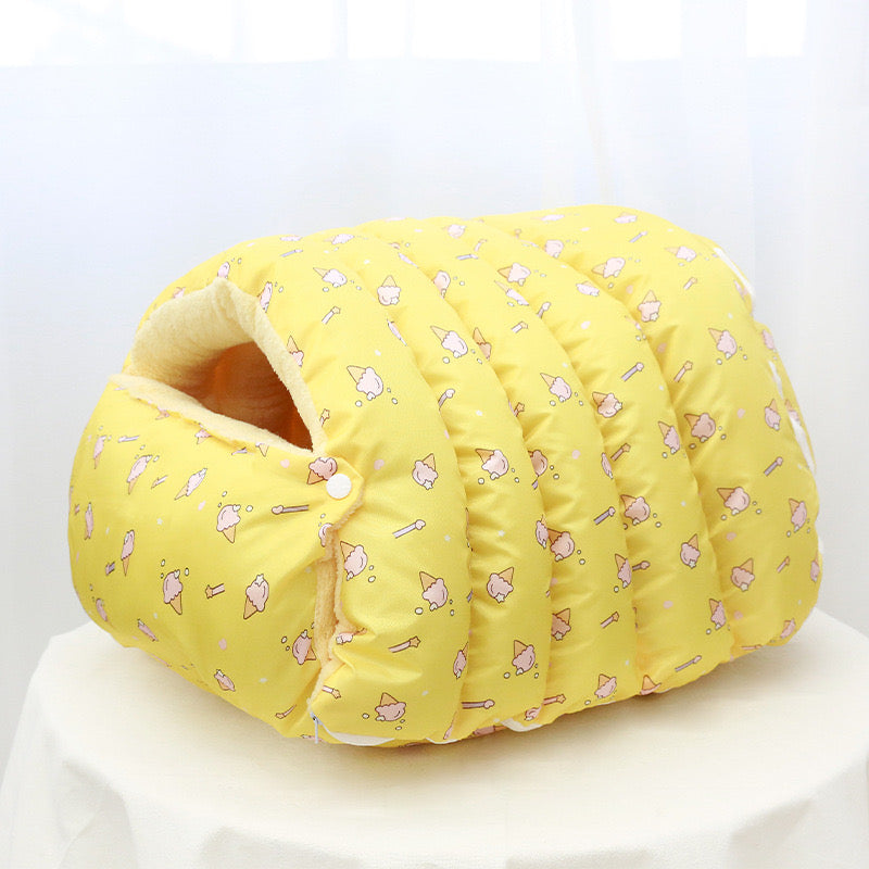 Corduroy Cat Cave Bed with Removable Cover – 3 Sizes