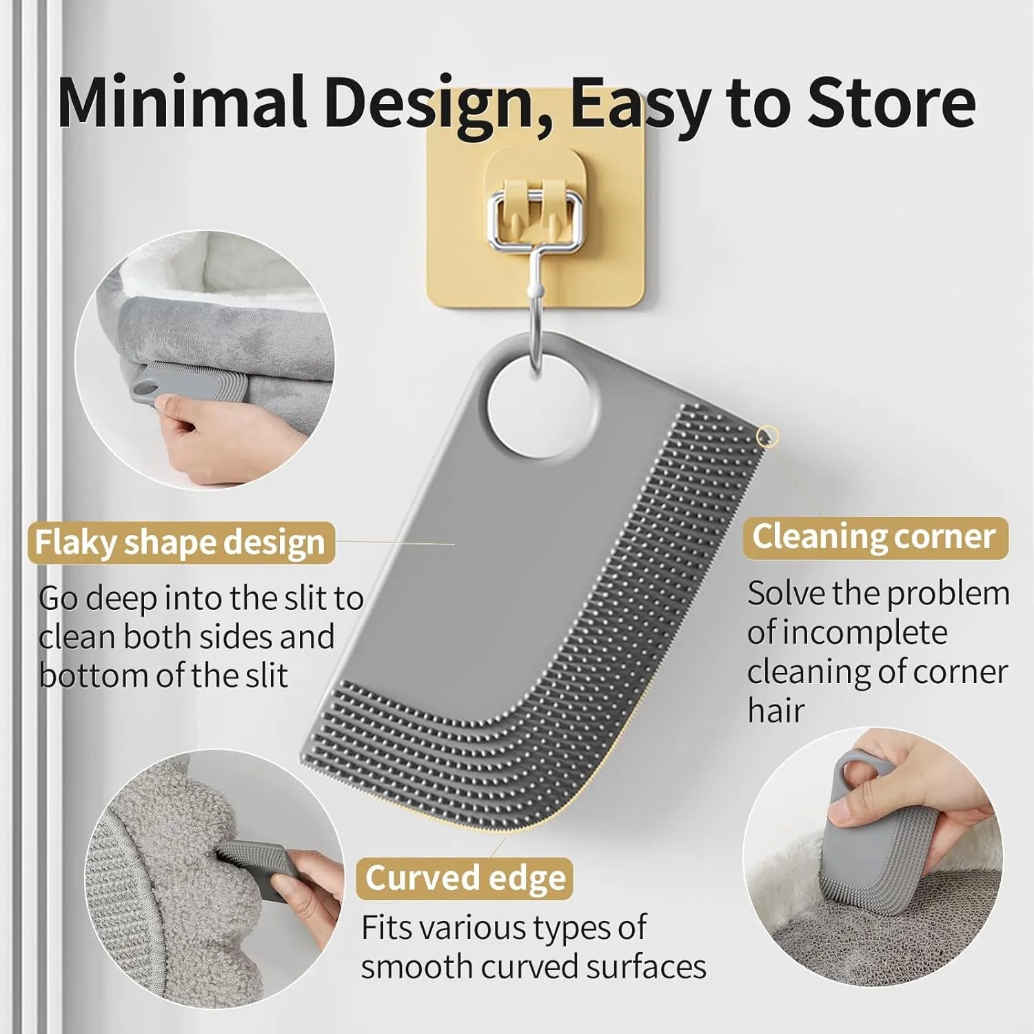 Washable Rubber Pet Hair Remover Scraper – Multiple Styles