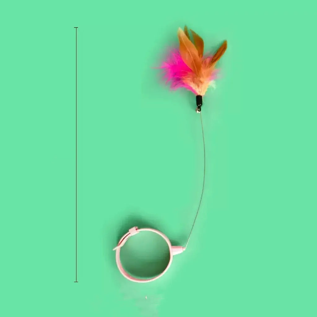Flexible Feather Cat Wand with Bell and Floor Base – 2 Colors