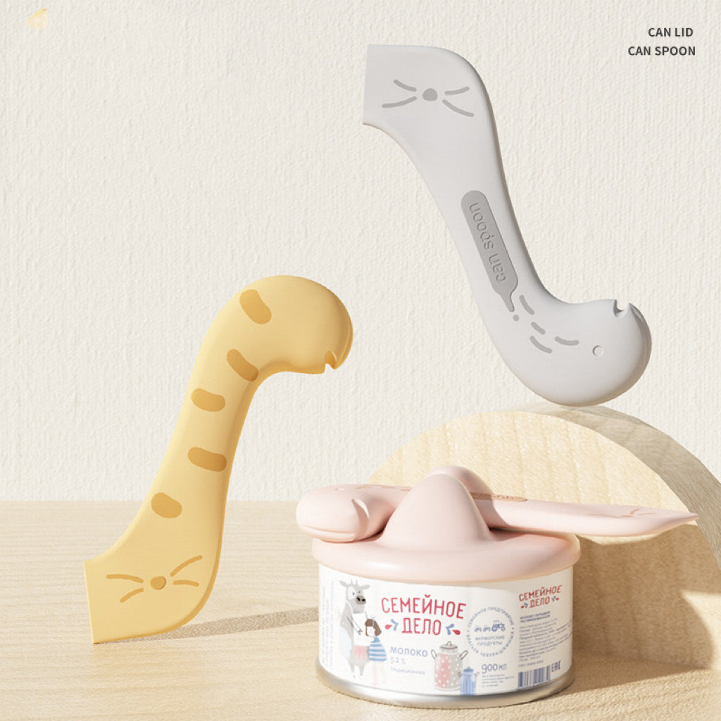 3-in-1 Pet Food Can Lid, Opener & Spoon