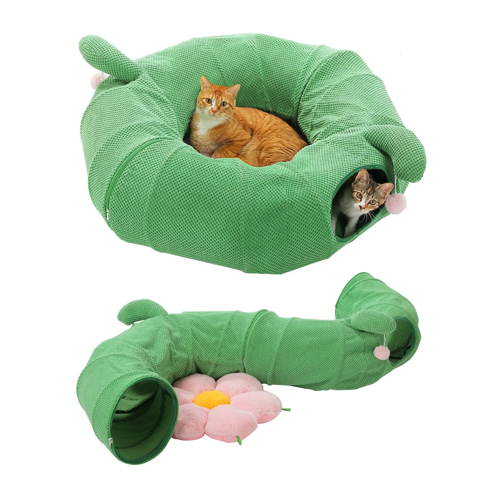 Washable Plush Donut Cat Tunnel Bed – 5 Designs