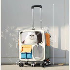 Collapsible Rolling Pet Carrier with Detachable Trolley