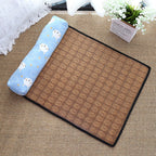 Breathable Rattan-Weave Pet Mat with Pillow – 5 Colors, 3 Sizes