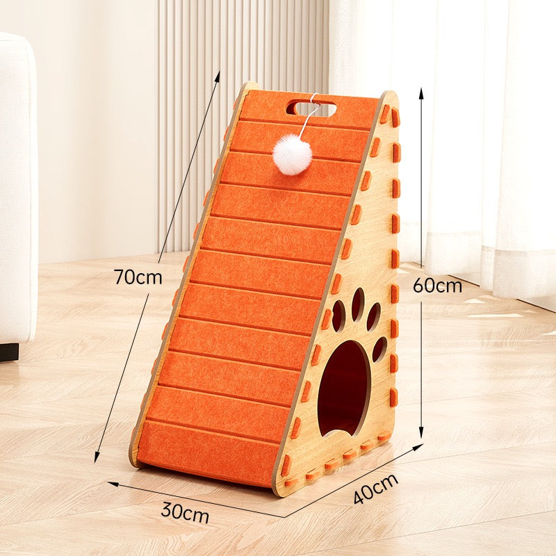 A-Frame Cat Scratcher House with Ramp – Multiple Styles
