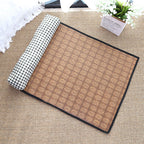 Breathable Rattan-Weave Pet Mat with Pillow – 5 Colors, 3 Sizes