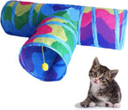 3-Way Collapsible Cat Tunnel with Play Ball – 7 Styles