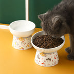 Cute Printed Raised Ceramic Cat Bowl – 4 Designs