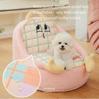 Cartoon Plush Pet Sofa Bed – 2 Colors, 3 Sizes