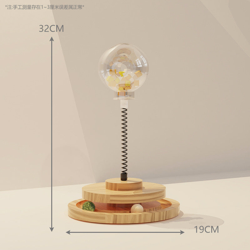 Spring-Mounted Interactive Cat Treat Dispenser Toy