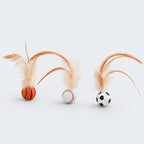 Bouncy Feather Sports Ball Toys for Indoor Cats | ALDERKIN