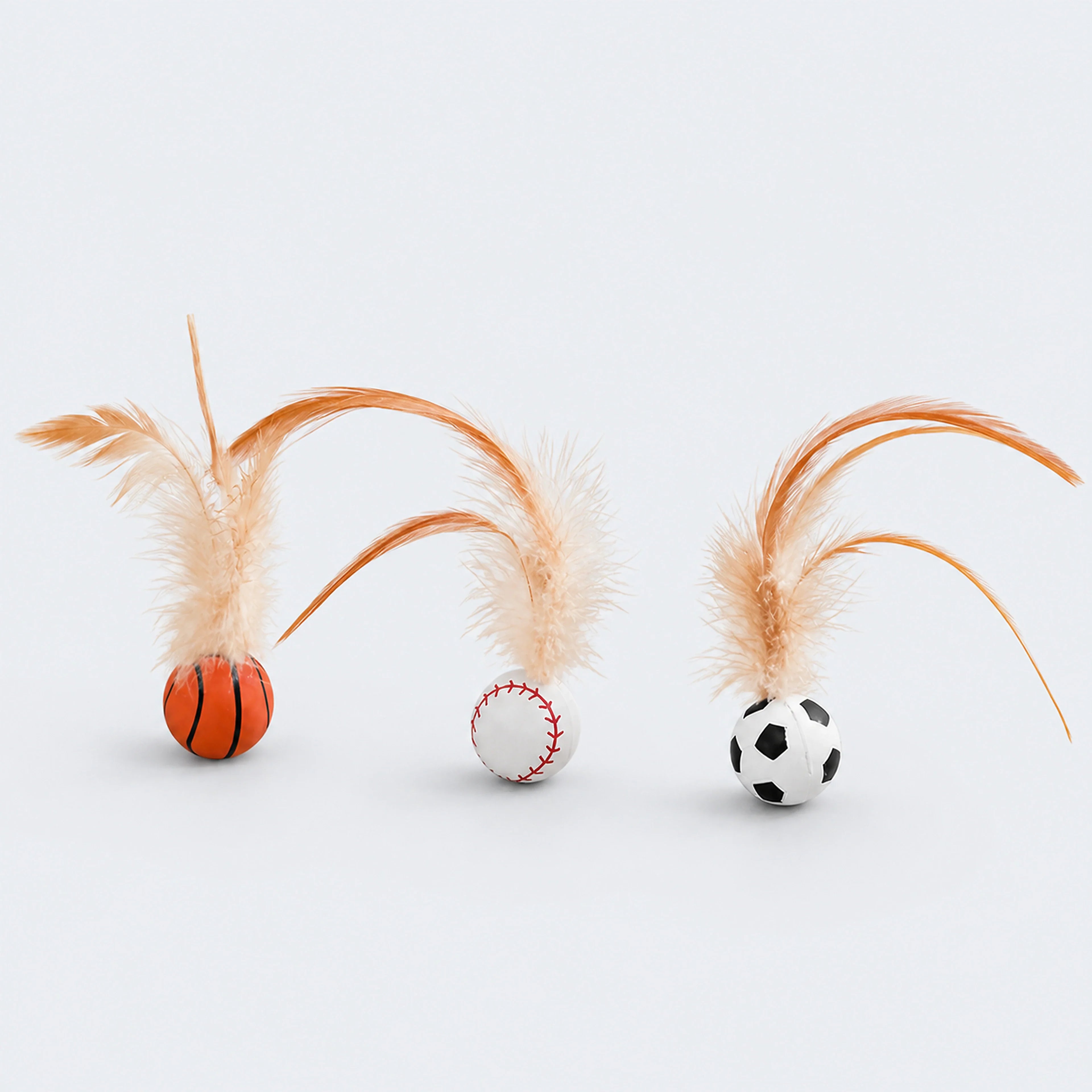 Bouncy Feather Sports Ball Toys for Indoor Cats | ALDERKIN