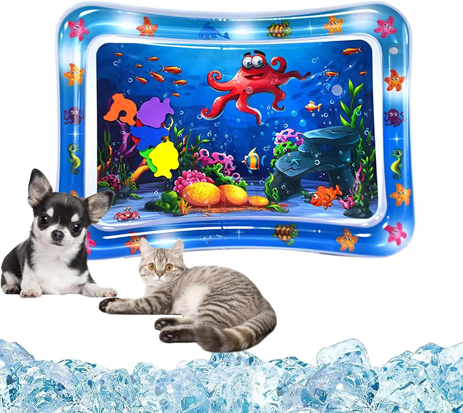 Water-Filled Sensory Play Mat for Cats – 26 to 42 in