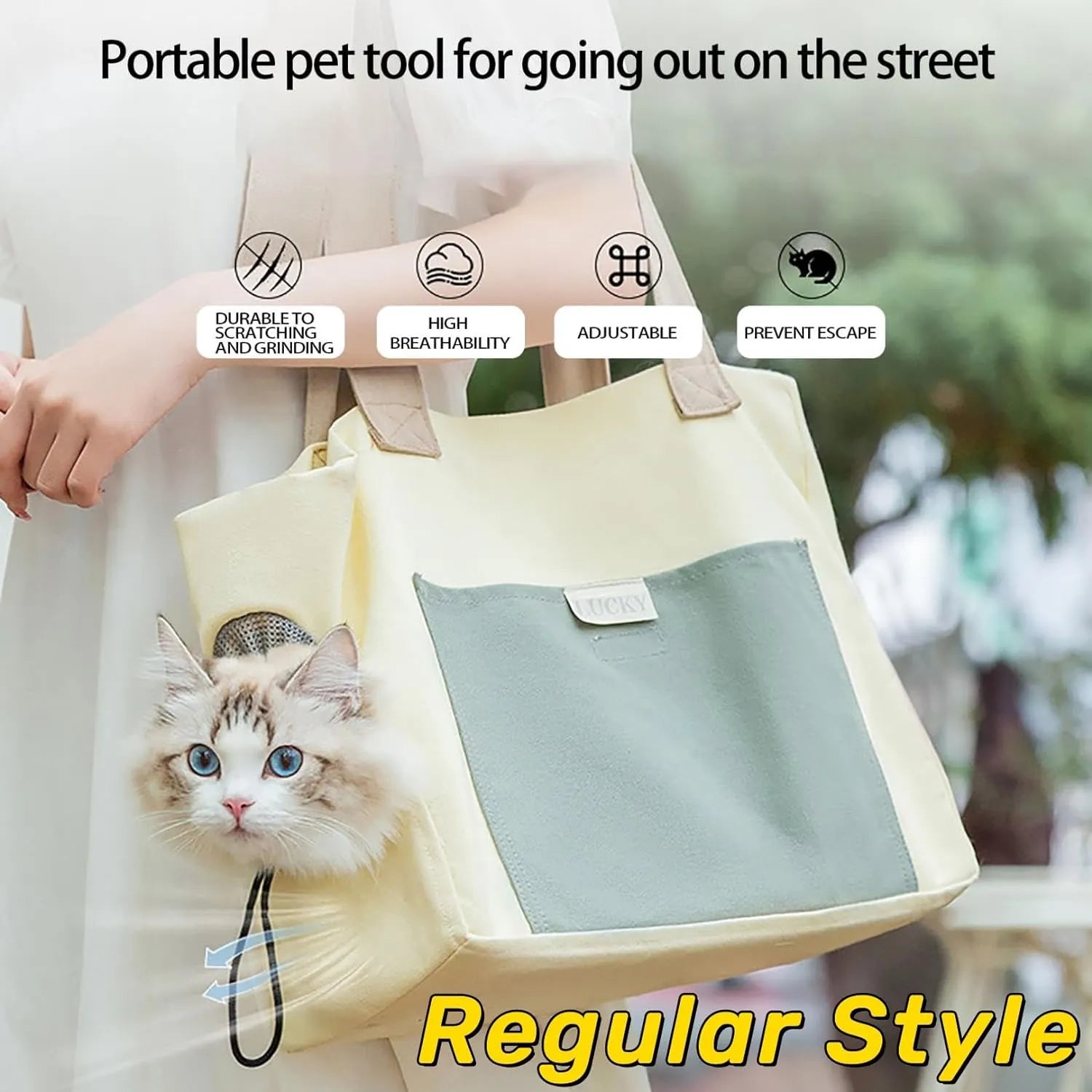 Soft-Sided Pet Carrier Tote with Head Opening