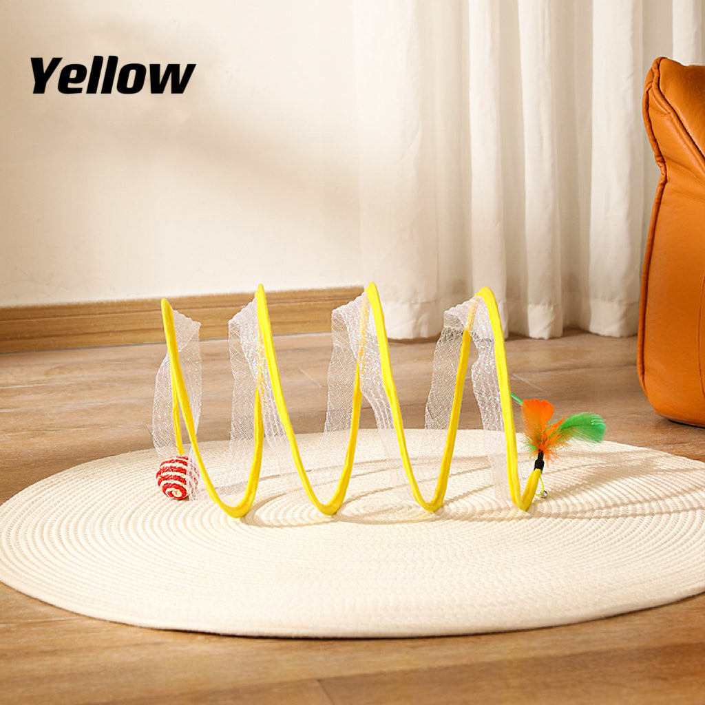 Spiral Cat Track Toy with Ball and Feather – Single or Multi-Pack
