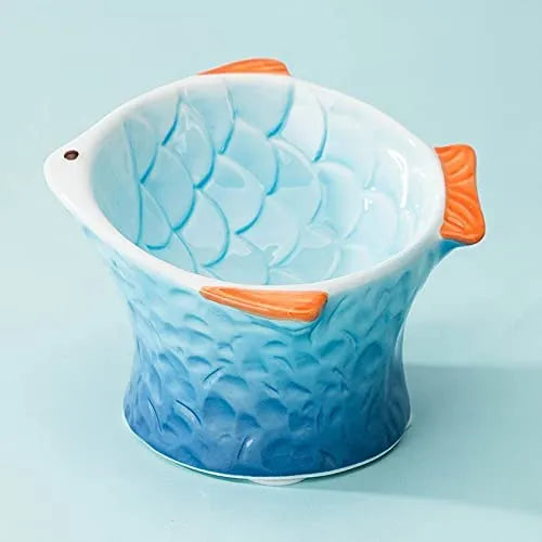 Colorful Raised Ceramic Cat Food Bowl – 4 Colors