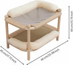 Rectangular Wooden Cat Bed with Cooling or Hemp Mat