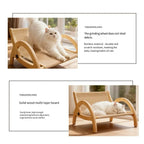 Adjustable Wooden Cat Scratcher Lounge with Sisal Mat