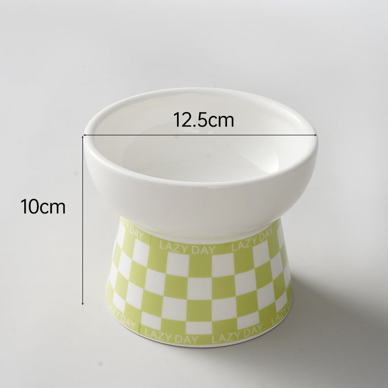Geometric Pattern Raised Ceramic Cat Bowl – 9 Designs