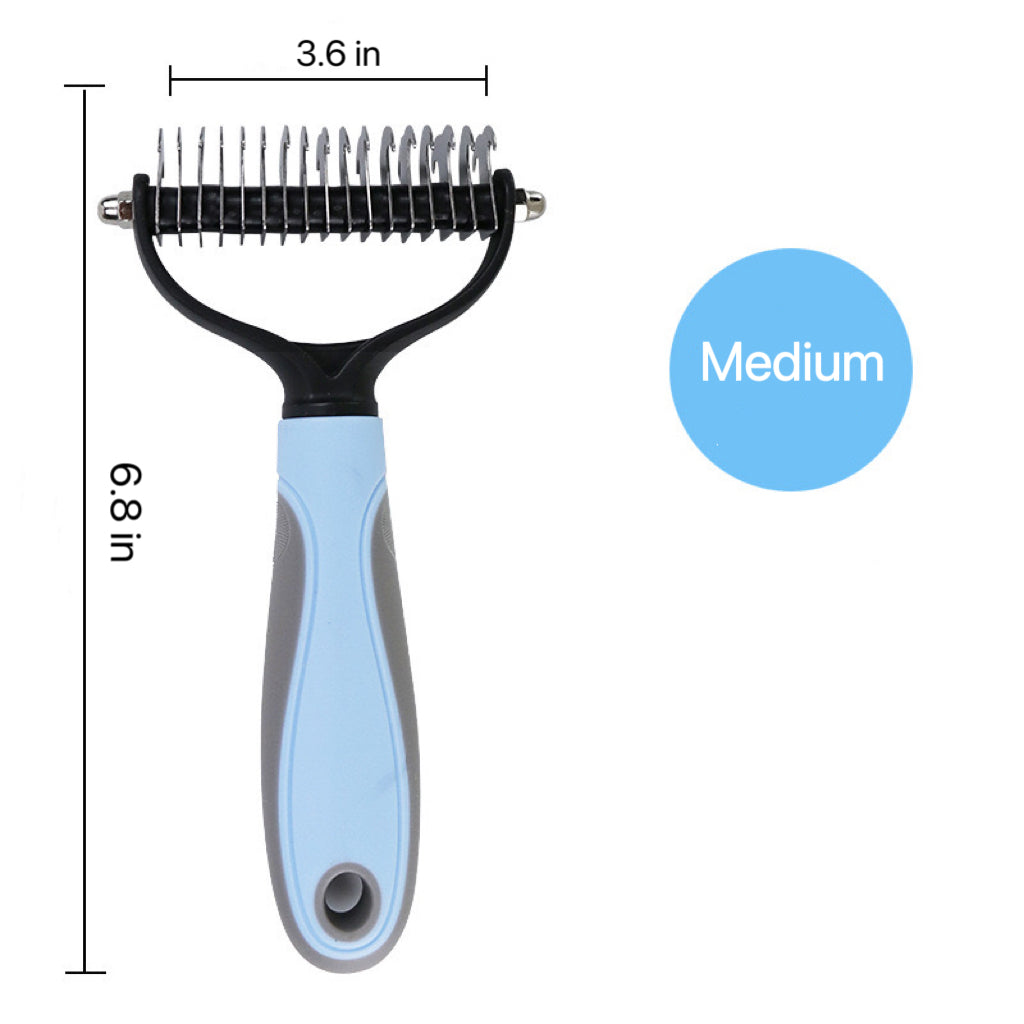 Double-Row Pet Dematting Rake – 2 Colors, 2 Sizes