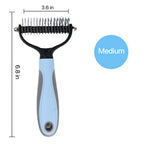 Double-Row Pet Dematting Rake – 2 Colors, 2 Sizes