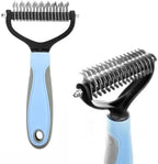 Double-Row Pet Dematting Rake – 2 Colors, 2 Sizes
