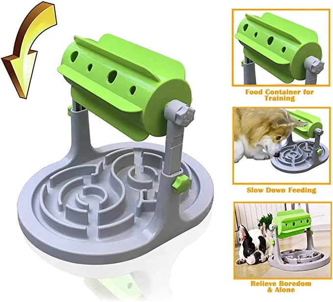 Adjustable Roller Pet Treat Puzzle and Slow Feeder – 3 Colors