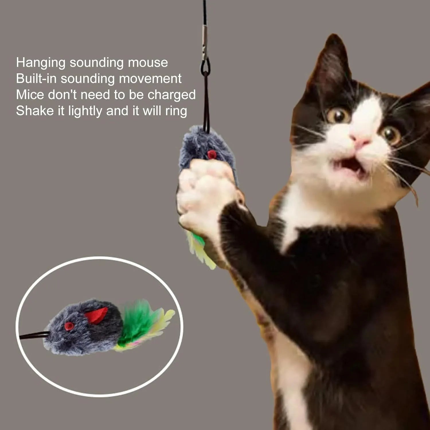 Hanging Plush Chicken Cat Toy with Elastic Cord