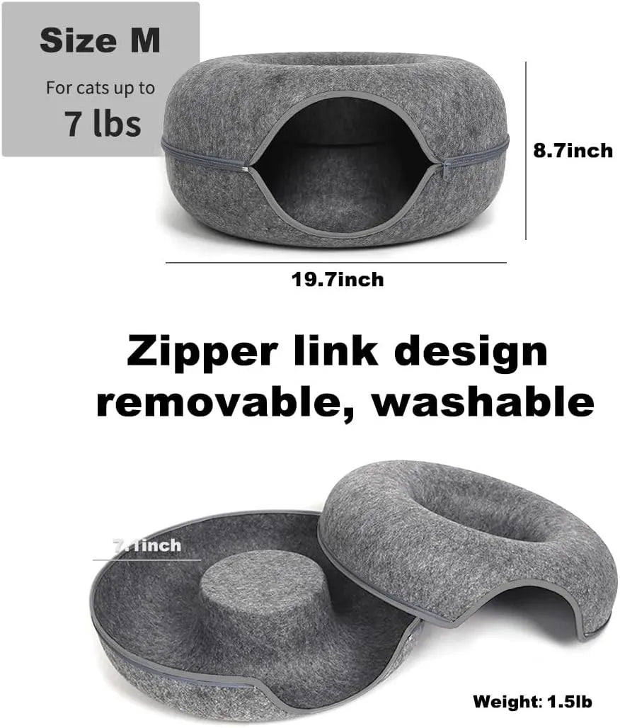 Indoor Cat Tunnel Bed – 2 Sizes & 2 Colors
