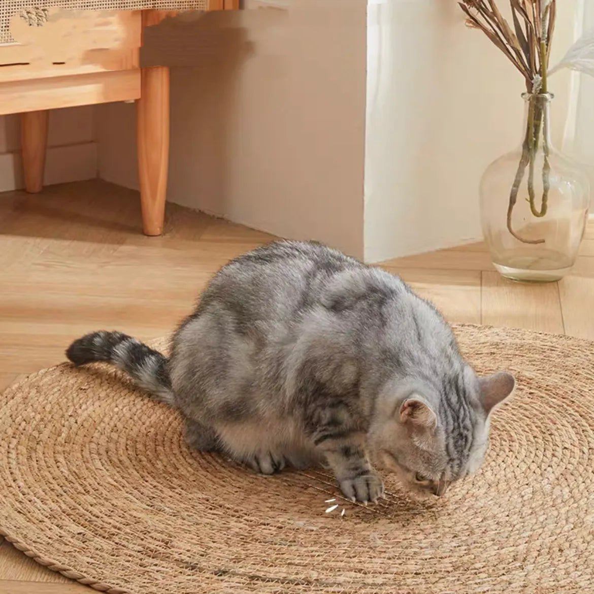 Natural Woven Round Cat Mat – 40 or 60 cm