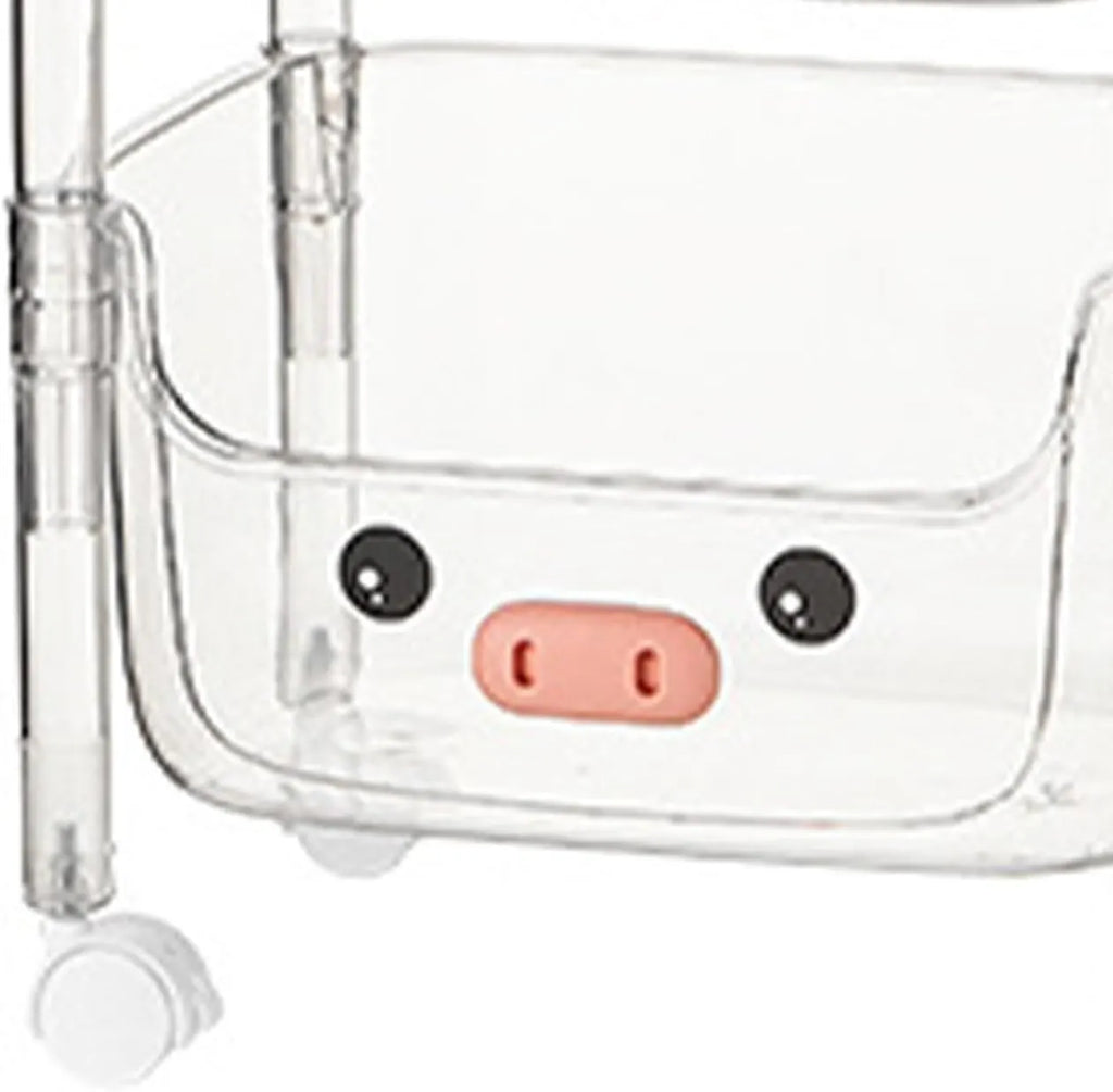 Plastic Storage Rack. Kids Toy Storage Organiser. Multi-layer Storage Rack. Plastic Trolley. Transparent. Movable Baby Bookcase