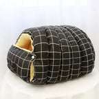 Corduroy Cat Cave Bed with Removable Cover – 3 Sizes