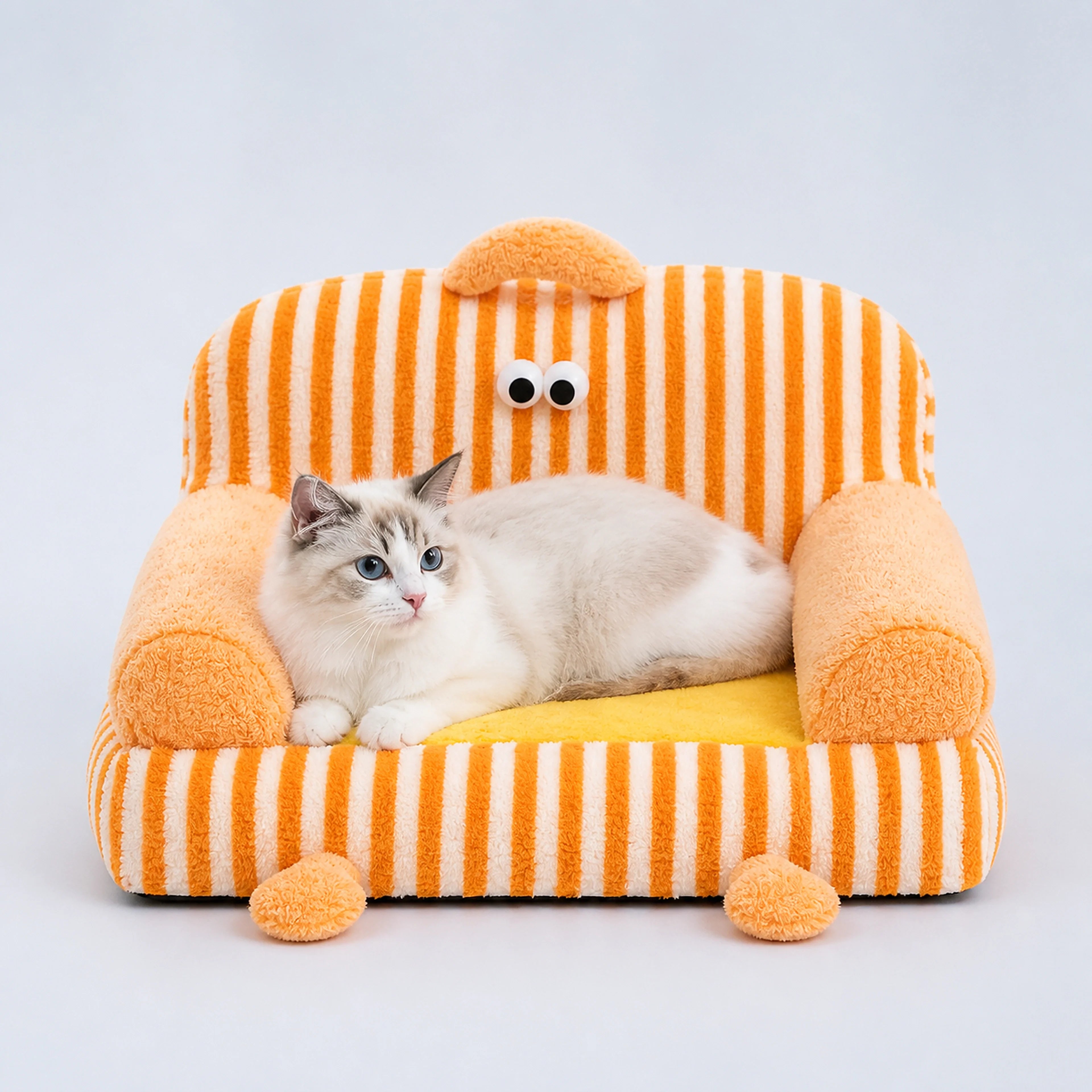 Cartoon Striped Pet Sofa Bed – 2 Colors, 3 Sizes | ALDERKIN